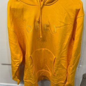 Obey Mustard Hoodie with Metal Accents